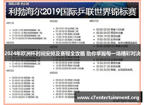 2024年欧洲杯时间安排及赛程全攻略 助你掌握每一场精彩对决 2024年欧洲杯时间安排及赛程全攻略 助你掌握每一场精彩对决